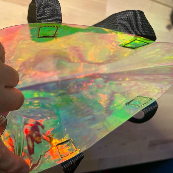 Museum of Fine Arts MFA Boston Iridescent Clear Transparent Tote Bag 12”x14” - Picture 6 of 6